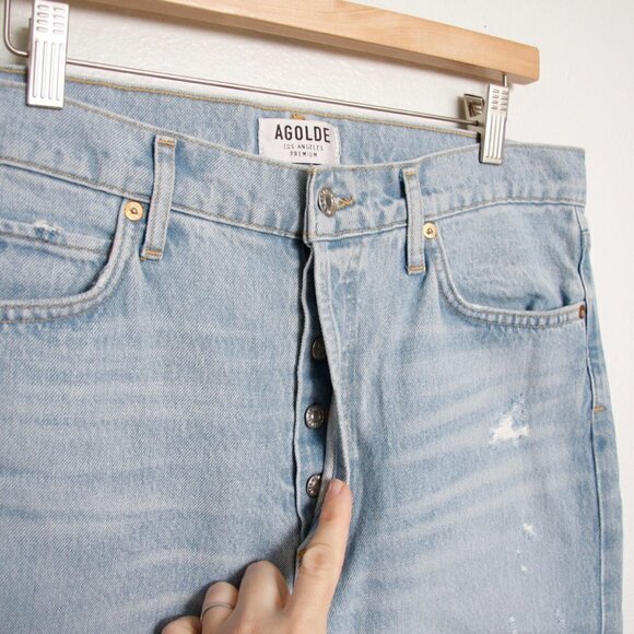 NEW Agolde Jamie Jean High Rise Straight Leg Distressed 30 - Picture 4 of 10
